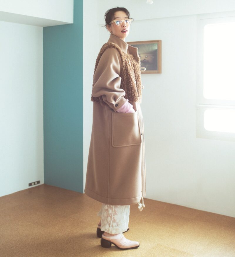 洒落感と保温性をかなえるボア付き