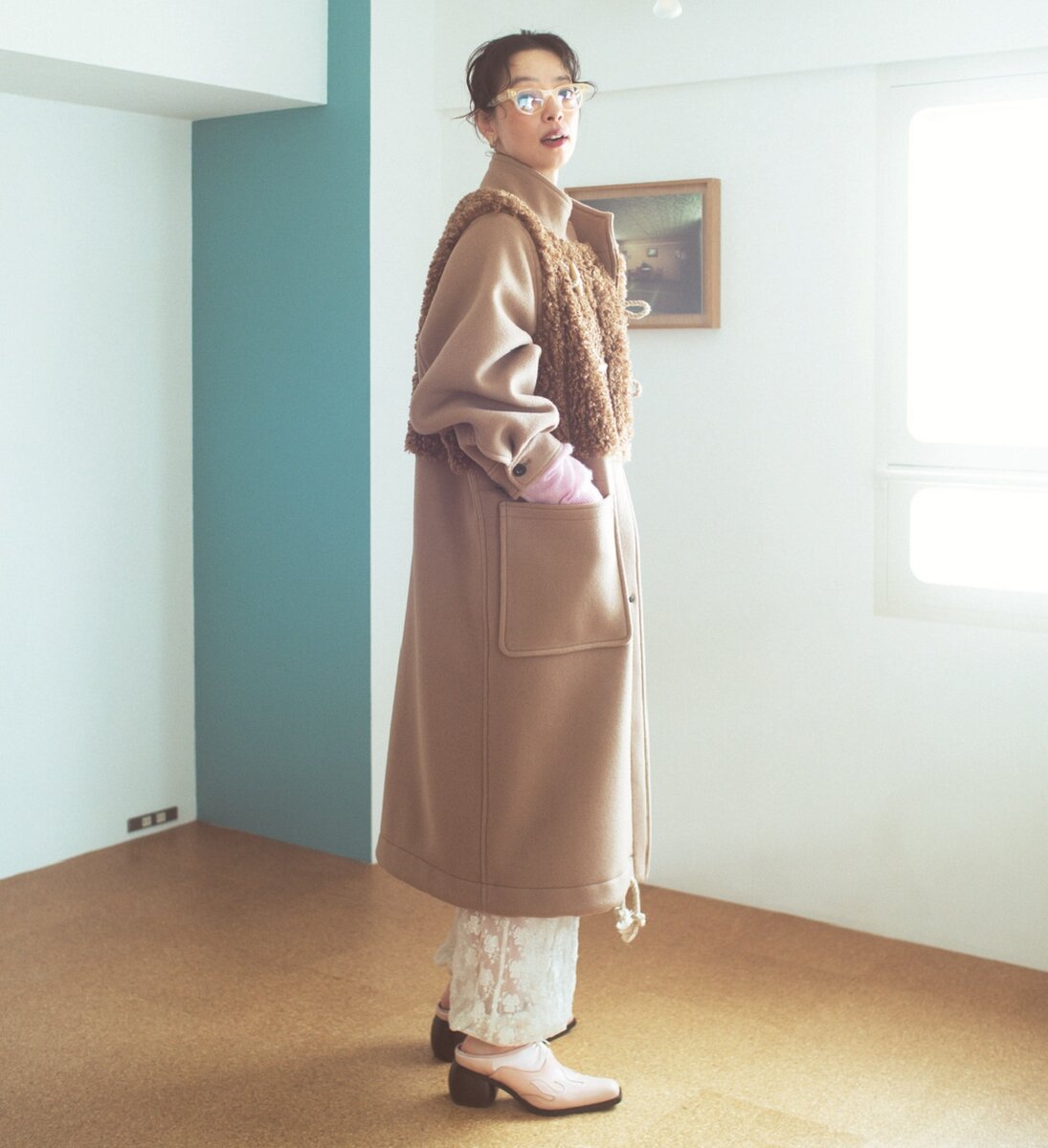 洒落感と保温性をかなえるボア付き