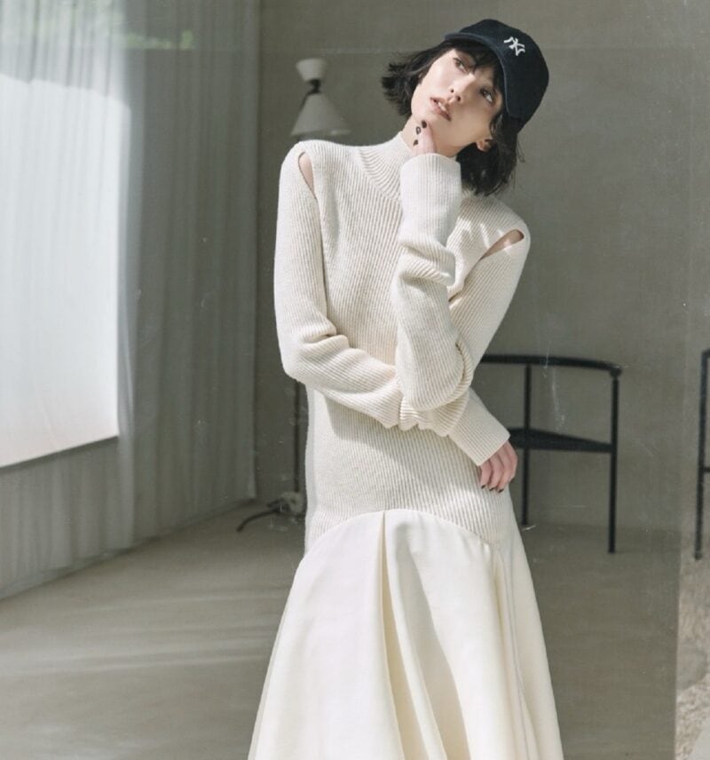 1枚だとフェミニンモードな雰囲気に