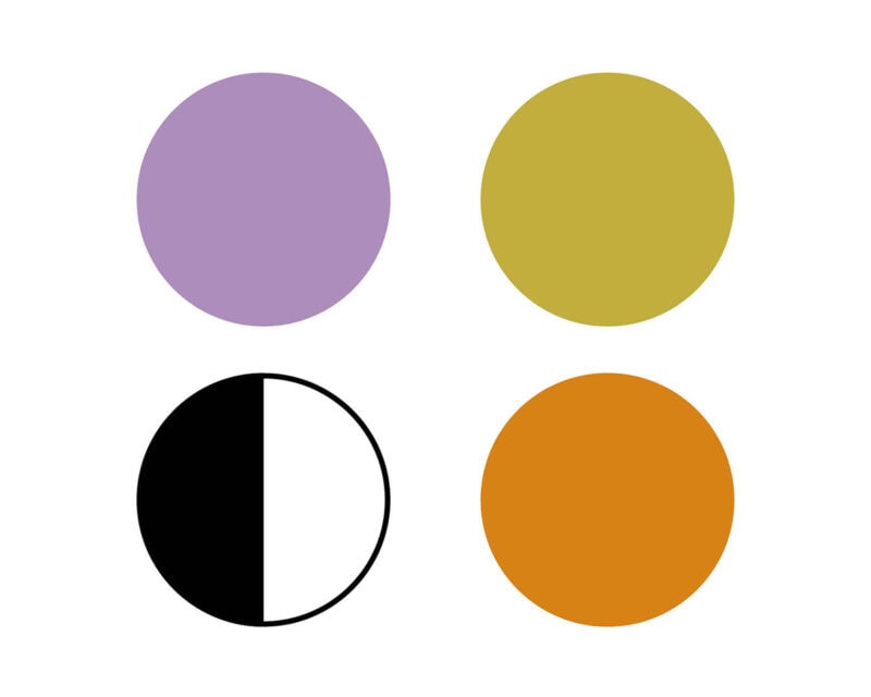 ラッキーカラー　紫・ゴールド・白黒・オレンジ