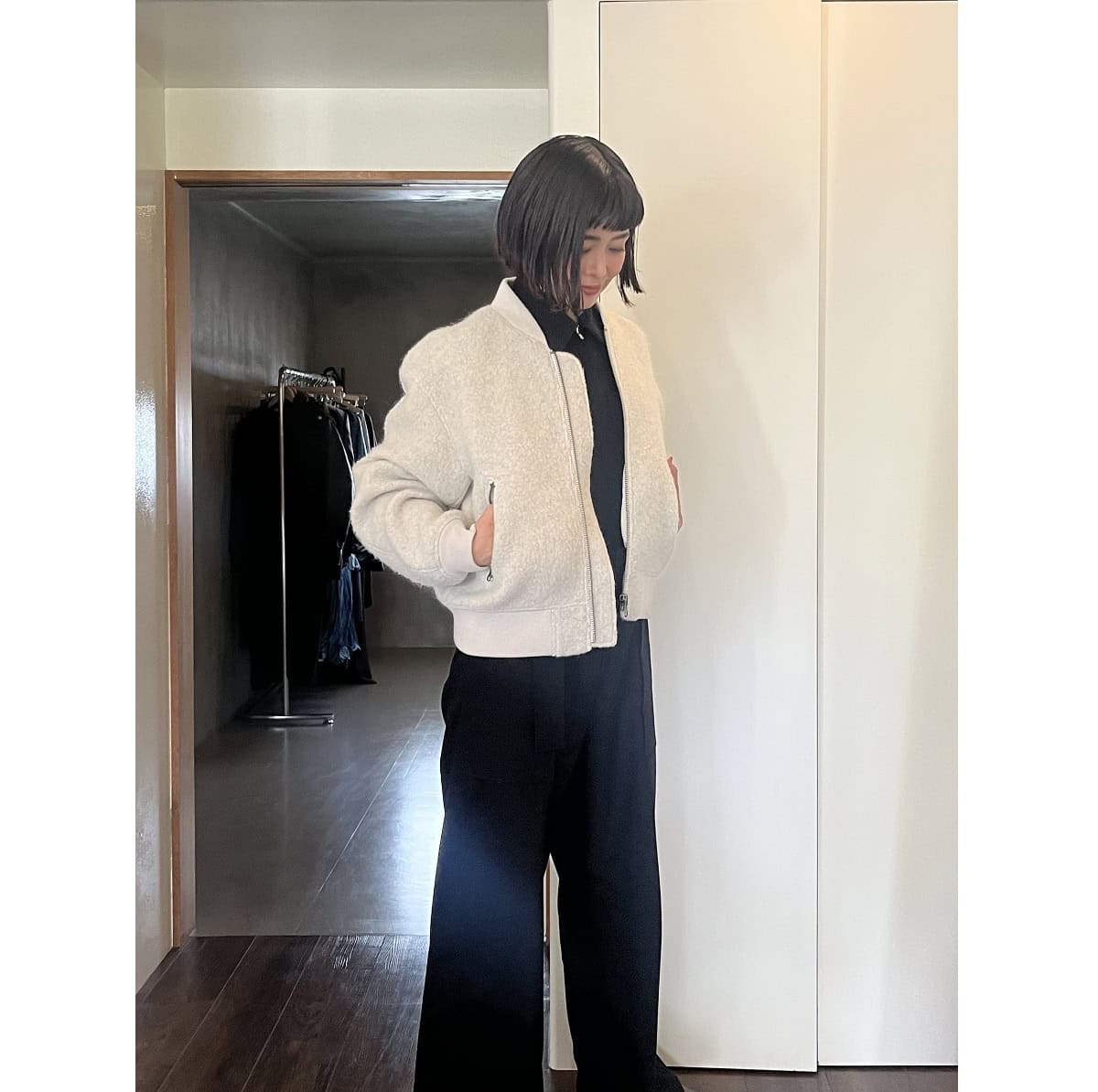 MUJILabo　ショートブルゾン　高本さん着用