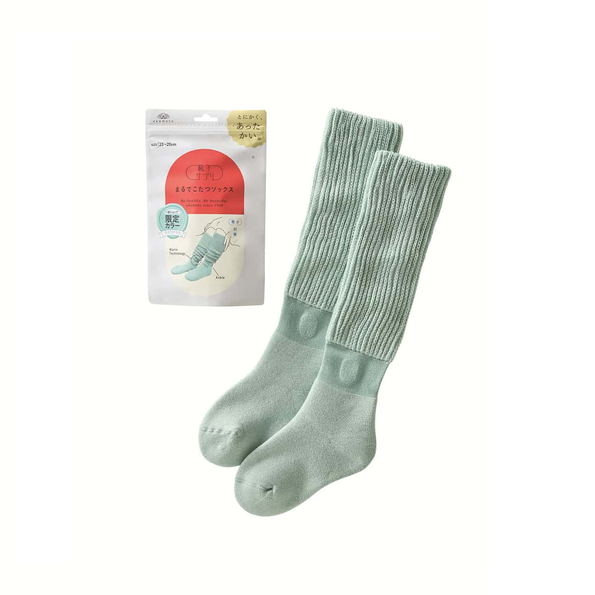 まるでこたつソックス アクアグラス 1980円※限定色（靴下の岡本）