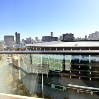 テラスからスタジアムが目の前に