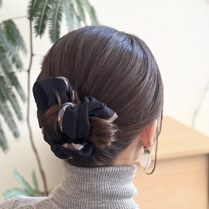 ビッグシュシュでお団子アレンジ