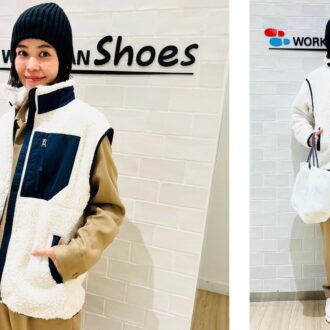 カジュアルな冬のファッションを着た女性モデルの写真.