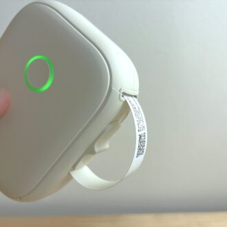 【本体の準備2】本体の電源を入れたら、電源ボタンを2回押して試し印刷を。