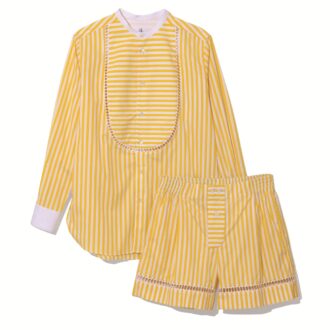 シャツ9万200円、ショートパンツ5万3900円（ともにセブリン／ロンハーマン）