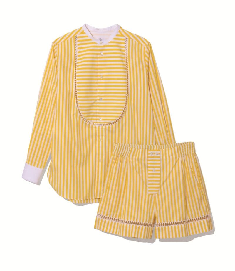 シャツ9万200円、ショートパンツ5万3900円（ともにセブリン／ロンハーマン）