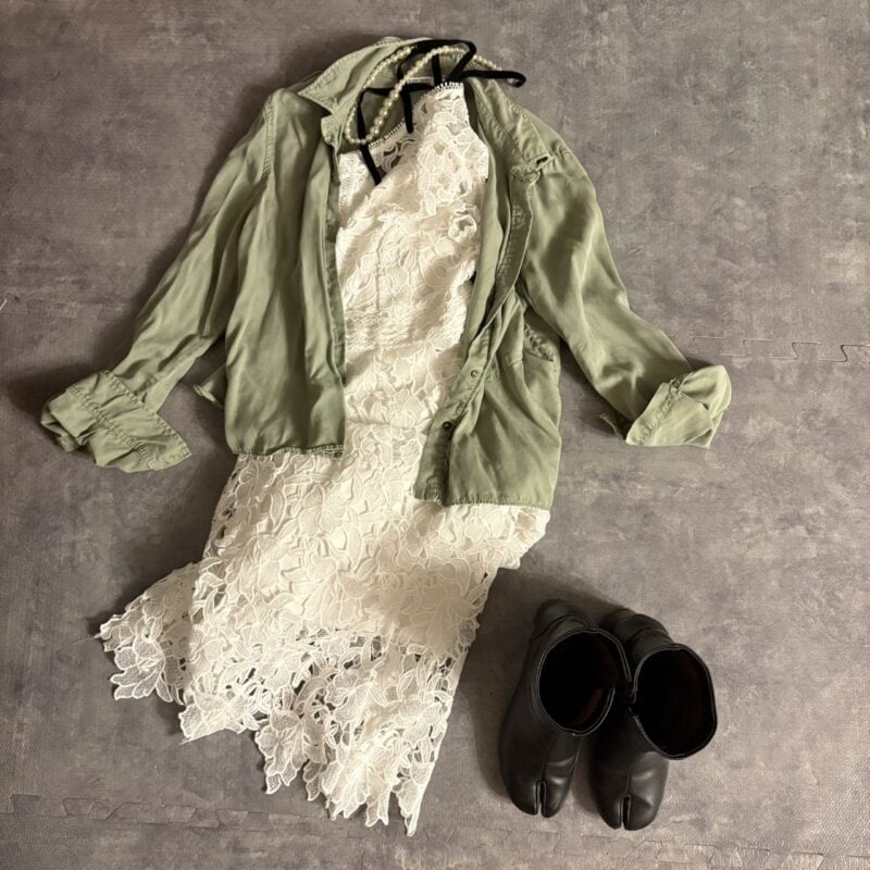 春コーデ ヴィンテージ レース