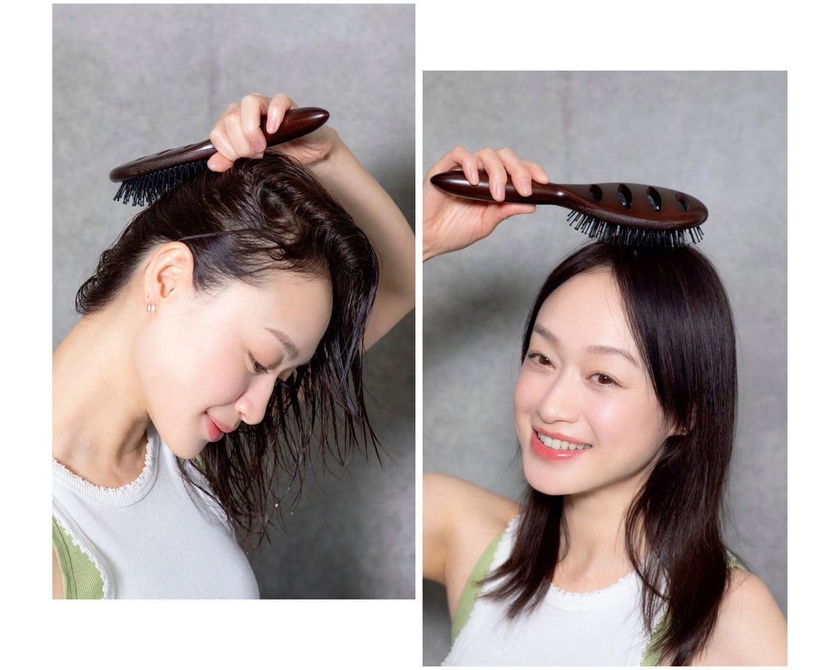 スカルプブラシで行う頭皮マッサージ方法