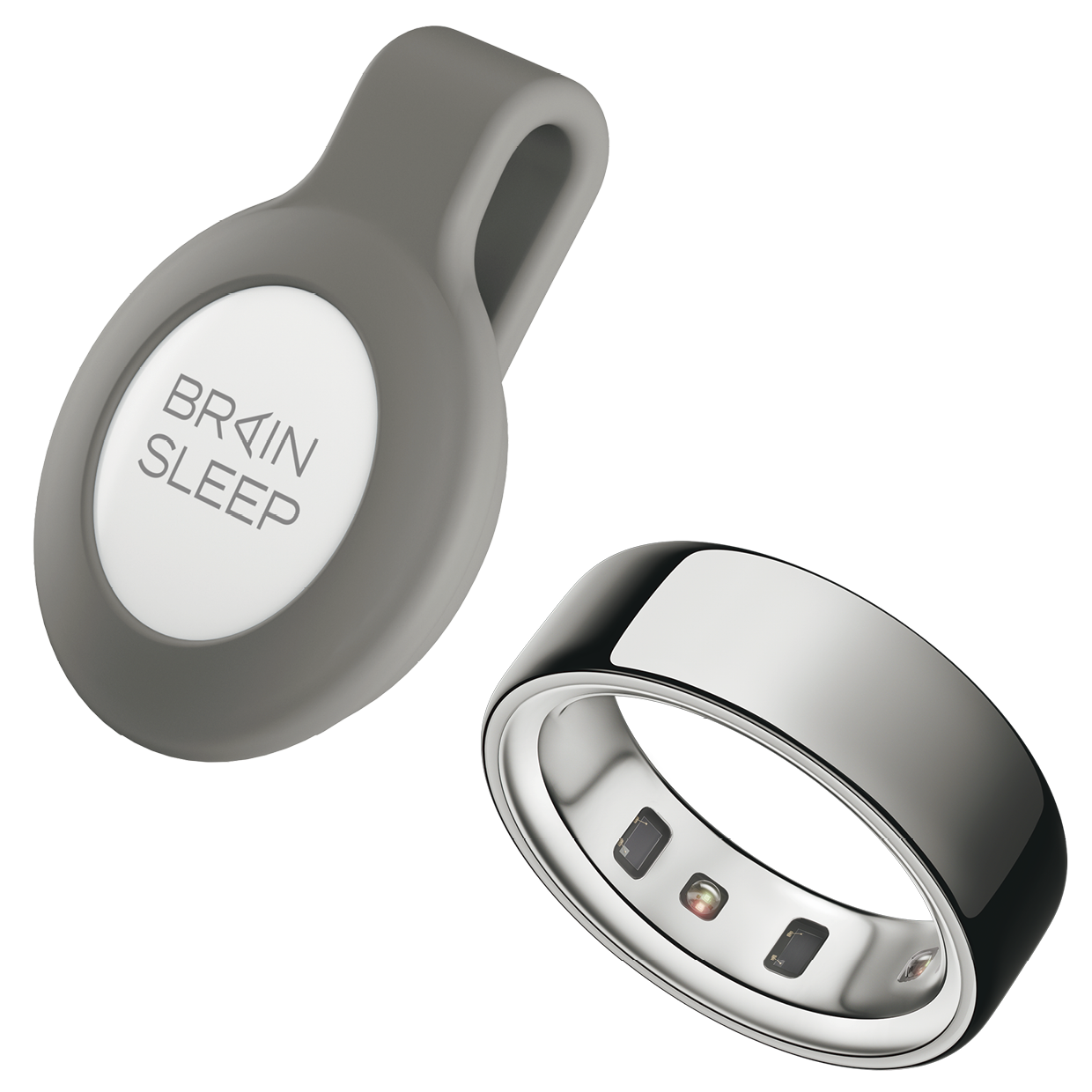 上：パンツに挟むだけで、体動を測り睡眠計測ができる。ブレインスリープ コイン8800円（ブレインスリープ）　下：フィンランド発の高品質スマートリング。睡眠、ストレス、排卵期なども測定。Oura Ring 4 Silver 5万2800円（OURA）