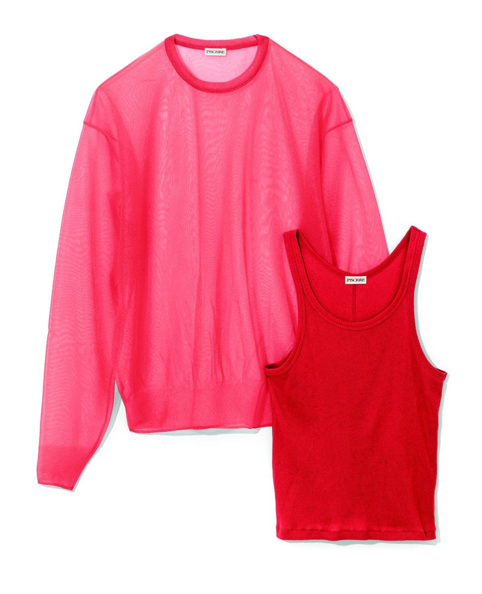 プルオーバー3万7400円、リブタンクトップ1万2100円（ともにアンスクリア／アマン）