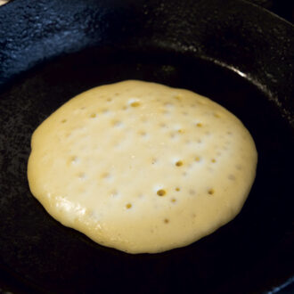 パンケーキをひっくり返しどきはこんな状態！