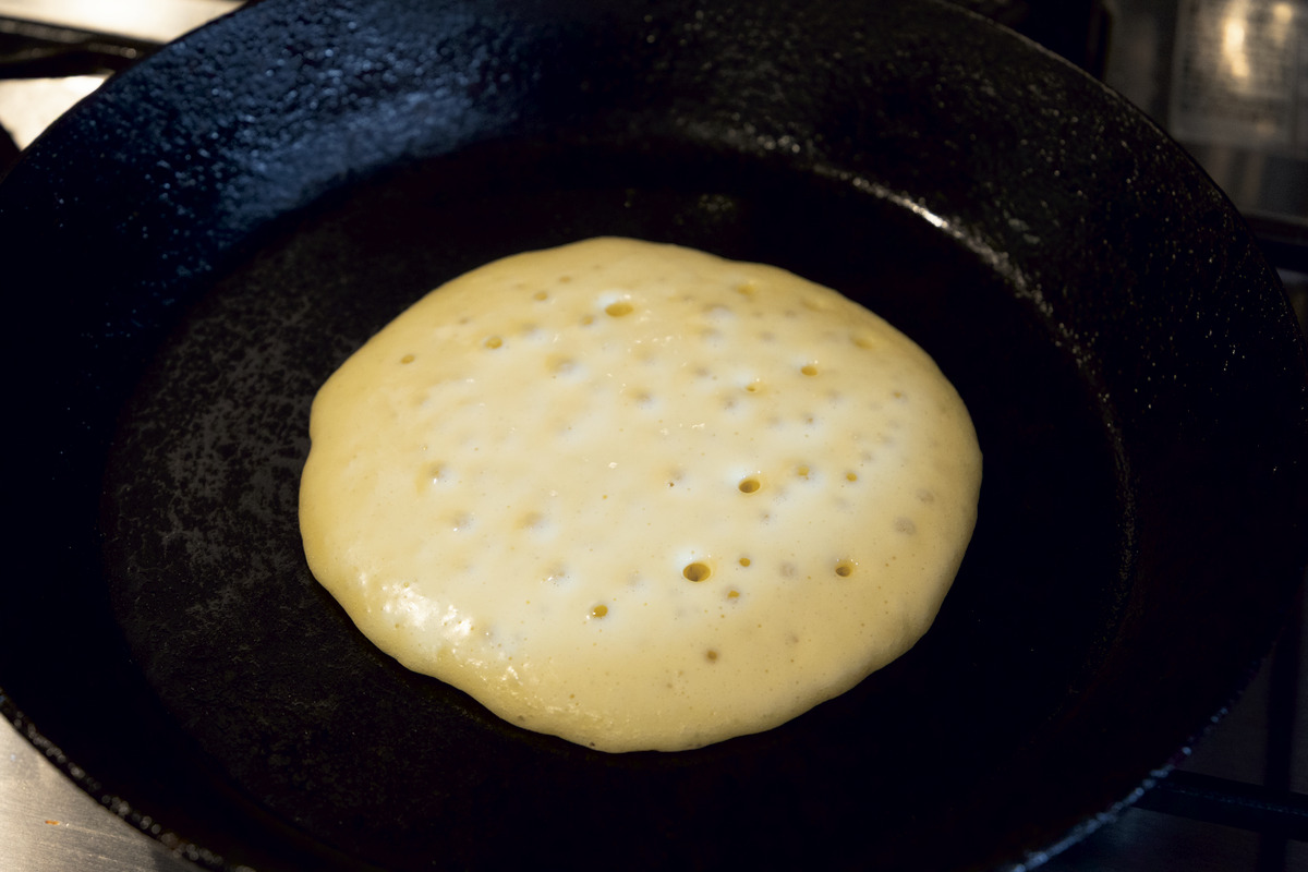 パンケーキをひっくり返しどきはこんな状態！