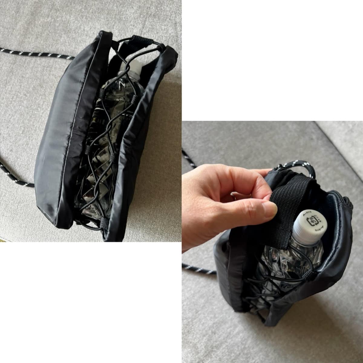 ペットボトルは間にスポっ！そこに入るのか！！