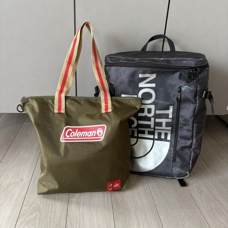 宿泊　サブバックに　コールマン　トート