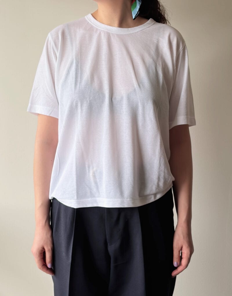 婦人　強撚天竺編みクルーネック半袖Ｔシャツ1,490円（無印良品）