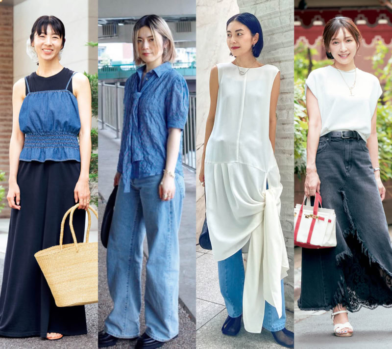 40代スナップ デニム 上田純与さん ゆきさん 白井彩香さん 福田 円さん