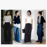 【ユニクロ】ベスト、ワイドパンツ、バギーデニムをはどう着る？ 夏の体型カバーコーデ４選｜40代お手本スナップ