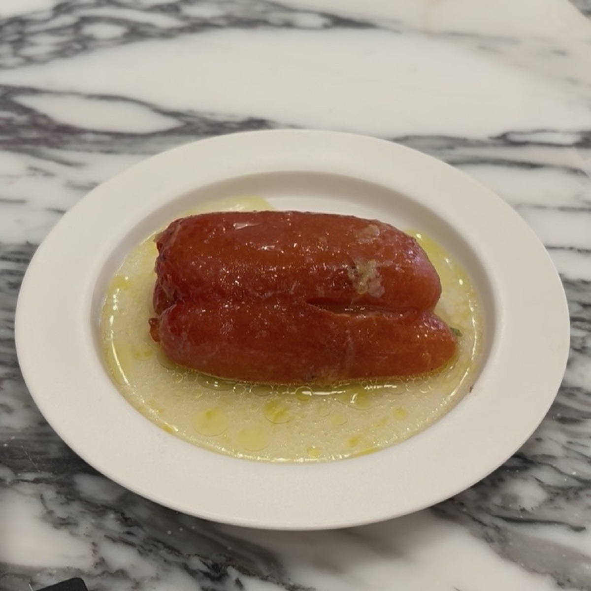 タコと白インゲン豆のパプリカファルシ