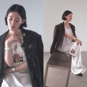 入山法子さんがお手本！大人の「ちょい映え」をかなえる夏のモノトーンワンピスタイル