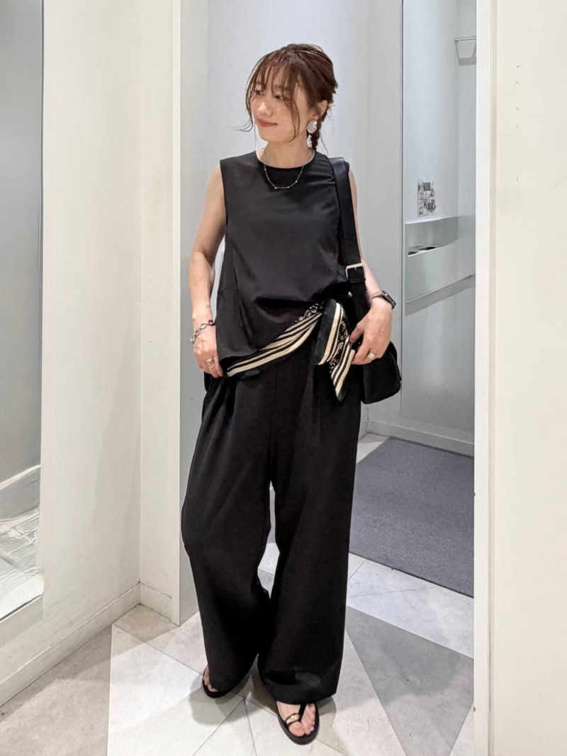★しーちゃん★さん 156cm 〈着用アイテム〉 バンダナ／GLOBAL WORK サロペット／GLOBAL WORK バッグ／GLOBAL WORK サンダル／GLOBAL WORK