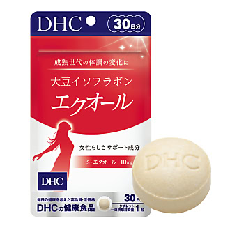 女性らしさをサポートする成分、S-エクオールを1粒に10mg配合。大豆イソフラボン エクオール 30日分 4293円(DHC)