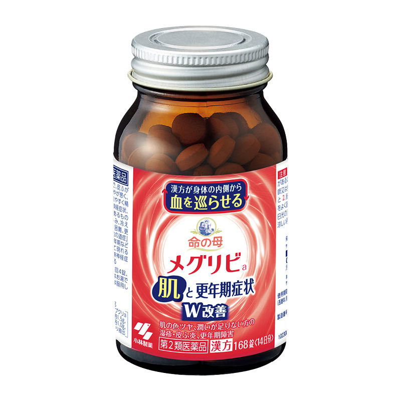 漢方が体の内側から血を巡らせ、更年期症状を改善する。メグリビa【第2類医薬品】 168粒 3850円(小林製薬)