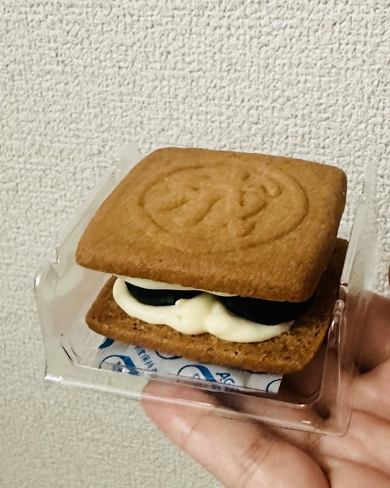 六花亭直営店・札幌本店でしか買えない限定スイーツ（マルセイバターサンド 生ブルーベリー）はプラスチックのトレーに入っている