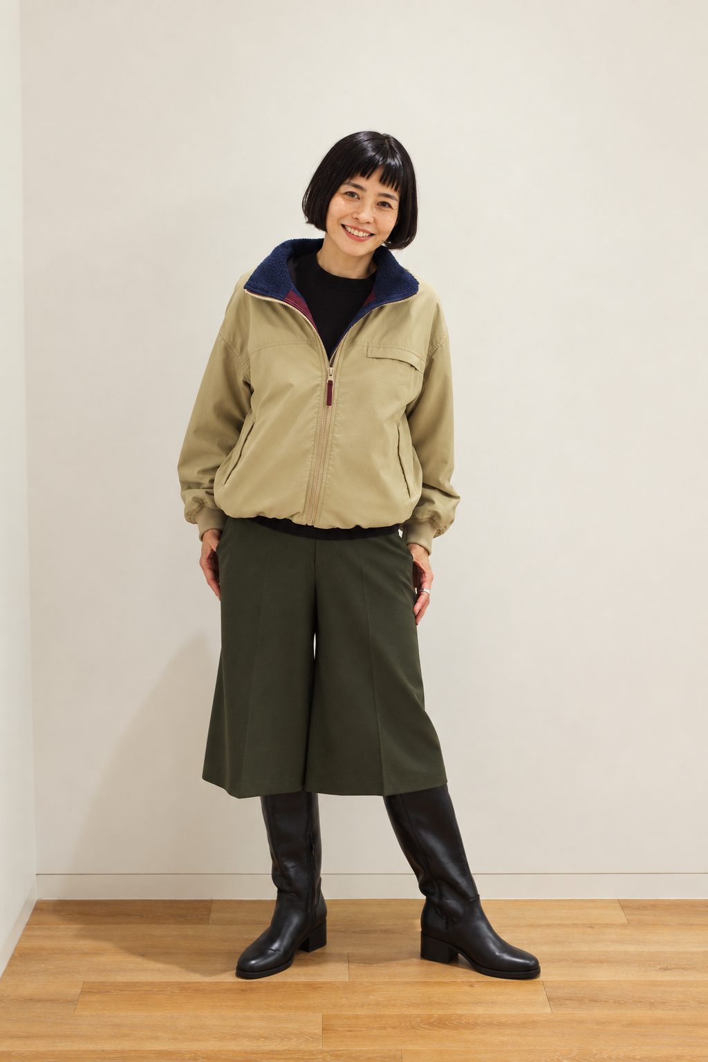 ユニクロのライトアウター高本さん着用
